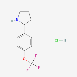 2-(4-(Trifluoromethoxy)phenyl)pyrrolidine hydrochloride chemical structure (CAS 1185121-45-2)