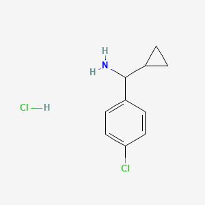 (4-Chlorophenyl)(cyclopropyl)methanamine hydrochloride chemical structure (CAS 1185166-47-5)