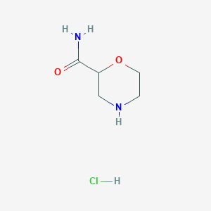 Morpholine-2-carboxamide hydrochloride chemical structure (CAS 1185296-76-7)