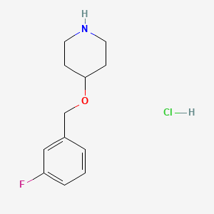 4-((3-Fluorobenzyl)oxy)piperidine hydrochloride chemical structure (CAS 1185298-16-1)