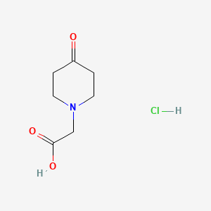 2-(4-Oxopiperidin-1-yl)acetic acid hydrochloride chemical structure (CAS 1185300-59-7)