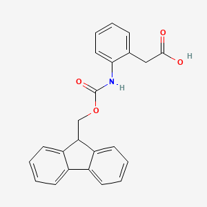 2-(2-((((9H-Fluoren-9-yl)methoxy)carbonyl)amino)phenyl)acetic acid chemical structure (CAS 1185303-23-4)