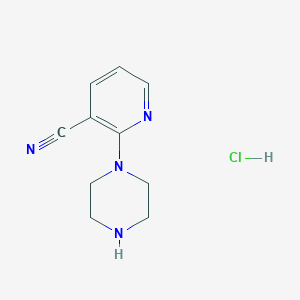 2-(Piperazin-1-yl)nicotinonitrile hydrochloride chemical structure (CAS 1185307-06-5)