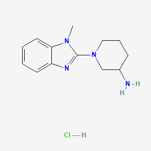 1-(1-Methyl-1H-benzo[d]imidazol-2-yl)piperidin-3-amine hydrochloride chemical structure (CAS 1185311-18-5)