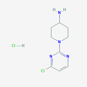 1-(4-Chloropyrimidin-2-yl)piperidin-4-amine hydrochloride chemical structure (CAS 1185312-69-9)