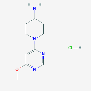 1-(6-Methoxypyrimidin-4-yl)piperidin-4-amine hydrochloride chemical structure (CAS 1185315-37-0)