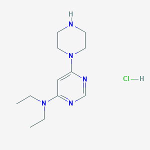 N,N-Diethyl-6-(piperazin-1-yl)pyrimidin-4-amine hydrochloride chemical structure (CAS 1185319-47-4)