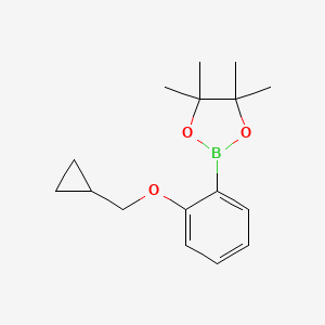 2-(2-(Cyclopropylmethoxy)phenyl)-4,4,5,5-tetramethyl-1,3,2-dioxaborolane chemical structure (CAS 1185836-98-9)
