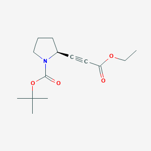 tert-Butyl (S)-2-(3-ethoxy-3-oxoprop-1-yn-1-yl)pyrrolidine-1-carboxylate chemical structure (CAS 1185884-92-7)