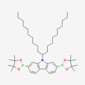 9-(Henicosan-11-yl)-2,7-bis(4,4,5,5-tetramethyl-1,3,2-dioxaborolan-2-yl)-9H-carbazole chemical structure (CAS 1185885-88-4)