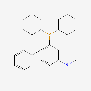 2-(Dicyclohexylphosphino)-N,N-dimethyl[1,1-biphenyl]-4-amine chemical structure (CAS 1185899-00-6)