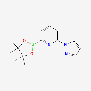 2-(1H-Pyrazol-1-yl)-6-(4,4,5,5-tetramethyl-1,3,2-dioxaborolan-2-yl)pyridine chemical structure (CAS 1186115-51-4)