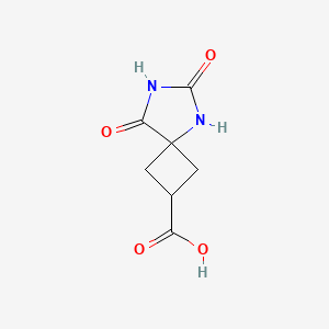 6,8-Dioxo-5,7-diazaspiro[3.4]octane-2-carboxylic acid chemical structure (CAS 1186202-25-4)
