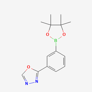 2-(3-(4,4,5,5-Tetramethyl-1,3,2-dioxaborolan-2-yl)phenyl)-1,3,4-oxadiazole chemical structure (CAS 1186334-84-8)