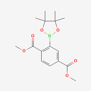 Dimethyl 2-(4,4,5,5-tetramethyl-1,3,2-dioxaborolan-2-yl)terephthalate chemical structure (CAS 1186377-08-1)