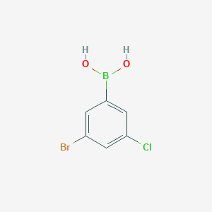 (3-Bromo-5-chlorophenyl)boronic acid chemical structure (CAS 1186403-17-7)