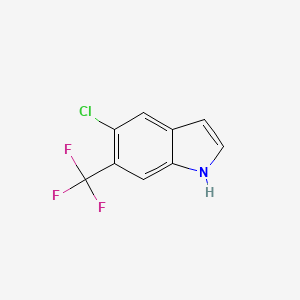 5-Chloro-6-(trifluoromethyl)-1H-indole chemical structure (CAS 1186404-60-3)