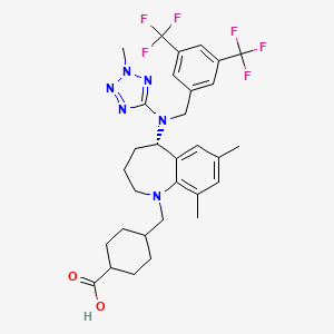 4-trans-(((S)-5-((3,5-Bis(trifluoromethyl)benzyl)(2-methyl-2H-tetrazol-5-yl)amino)-7,9-dimethyl-2,3,4,5-tetrahydro-1H-benzo[b]azepin-1-yl)methyl)cyclohexanecarboxylic acid chemical structure (CAS 1186486-62-3)
