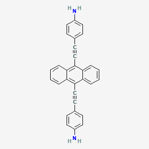4,4'-(Anthracene-9,10-diylbis(ethyne-2,1-diyl))dianiline chemical structure (CAS 1186580-77-7)
