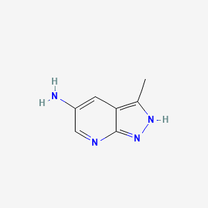 3-Methyl-1H-pyrazolo[3,4-b]pyridin-5-amine chemical structure (CAS 1186608-73-0)