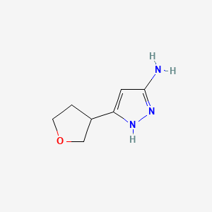 3-(Oxolan-3-yl)-1H-pyrazol-5-amine chemical structure (CAS 1186609-16-4)