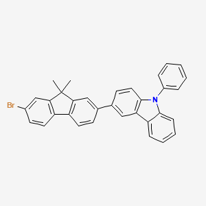 3-(7-Bromo-9,9-dimethyl-9H-fluoren-2-yl)-9-phenyl-9H-carbazole chemical structure (CAS 1186644-43-8)