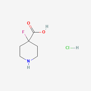 4-Fluoro-4-piperidinecarboxylic Acid Hydrochloride chemical structure (CAS 1186663-32-0)