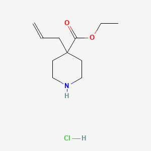 Ethyl 4-allylpiperidine-4-carboxylate hydrochloride chemical structure (CAS 1186663-51-3)