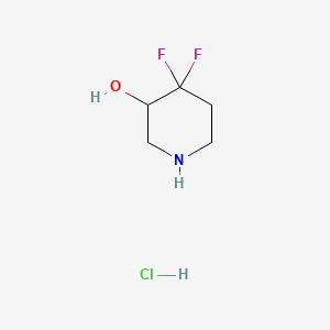 4,4-Difluoropiperidin-3-ol hydrochloride chemical structure (CAS 1186688-54-9)