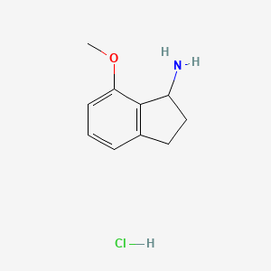 7-Methoxy-2,3-dihydro-1H-inden-1-amine hydrochloride chemical structure (CAS 1187160-18-4)