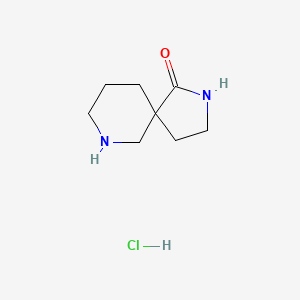 2,7-Diazaspiro[4.5]decan-1-one hydrochloride chemical structure (CAS 1187173-43-8)