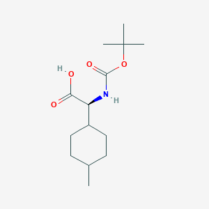 (S)-2-((tert-Butoxycarbonyl)amino)-2-(trans-4-methylcyclohexyl)acetic acid chemical structure (CAS 1187224-06-1)