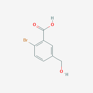 2-Bromo-5-(hydroxymethyl)benzoic acid chemical structure (CAS 1187238-21-6)
