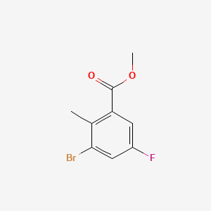 3-Bromo-5-fluoro-2-methyl-benzoic acid methyl ester chemical structure (CAS 1187318-53-1)