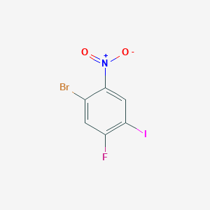 1-Bromo-5-fluoro-4-iodo-2-nitrobenzene chemical structure (CAS 1187385-70-1)