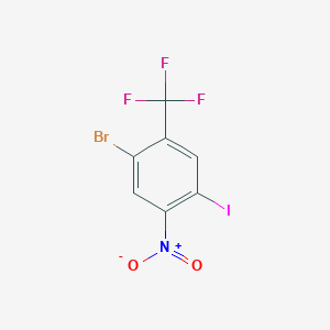 1-Bromo-4-iodo-5-nitro-2-(trifluoromethyl)benzene chemical structure (CAS 1187385-82-5)
