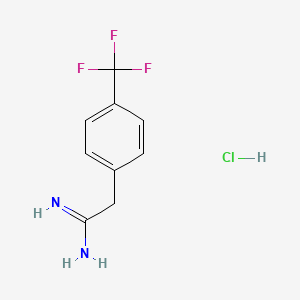 2-(4-(Trifluoromethyl)phenyl)acetimidamide hydrochloride chemical structure (CAS 1187436-91-4)