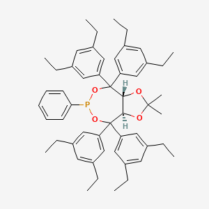 (3aR,8aR)-4,4,8,8-Tetrakis(3,5-diethylphenyl)-2,2-dimethyl-6-phenyltetrahydro-[1,3]dioxolo[4,5-e][1,3,2]dioxaphosphepine chemical structure (CAS 1187446-93-0)