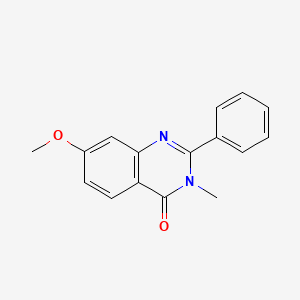 7-Methoxy-3-methyl-2-phenylquinazolin-4(3H)-one chemical structure (CAS 1187568-16-6)