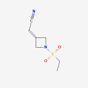 2-(1-(Ethylsulfonyl)azetidin-3-ylidene)acetonitrile chemical structure (CAS 1187595-85-2)