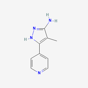 4-Methyl-5-(pyridin-4-yl)-1H-pyrazol-3-amine chemical structure (CAS 1187767-00-5)