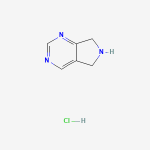 6,7-Dihydro-5H-pyrrolo[3,4-d]pyrimidine hydrochloride chemical structure (CAS 1187830-46-1)
