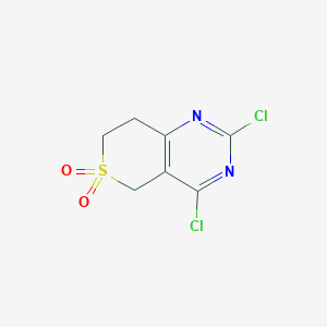 2,4-Dichloro-7,8-dihydro-5H-thiopyrano[4,3-d]pyrimidine 6,6-dioxide chemical structure (CAS 1187830-50-7)