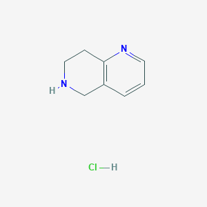 5,6,7,8-Tetrahydro-1,6-naphthyridine hydrochloride chemical structure (CAS 1187830-51-8)