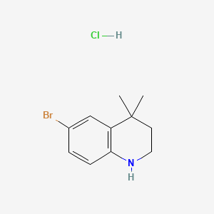 6-Bromo-4,4-dimethyl-1,2,3,4-tetrahydroquinoline hydrochloride chemical structure (CAS 1187830-63-2)