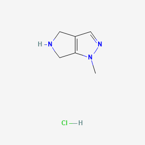 1-Methyl-1,4,5,6-tetrahydropyrrolo[3,4-c]pyrazole hydrochloride chemical structure (CAS 1187830-68-7)