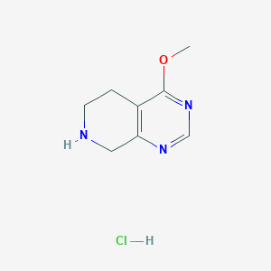 4-Methoxy-5,6,7,8-tetrahydropyrido[3,4-d]pyrimidine hydrochloride chemical structure (CAS 1187830-77-8)