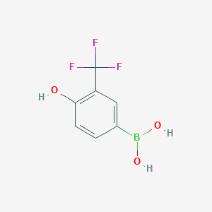 (4-Hydroxy-3-(trifluoromethyl)phenyl)boronic acid chemical structure (CAS 1187874-94-7)