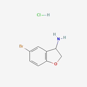 5-Bromo-2,3-dihydrobenzofuran-3-amine hydrochloride chemical structure (CAS 1187927-75-8)