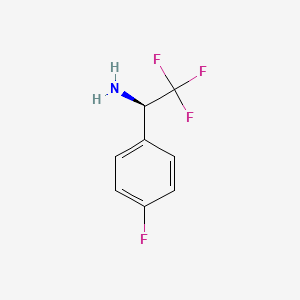 (R)-2,2,2-Trifluoro-1-(4-fluorophenyl)ethanamine chemical structure (CAS 1187928-45-5)